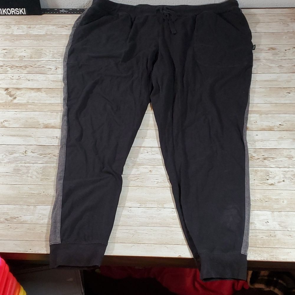 TOMBOYX Tomboy Joggers Sweatpants Size 2X Pockets Black Grey Stripe Down Legs